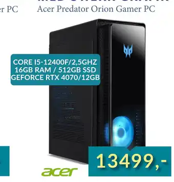 CBC Acer predator orion gamer pc tilbud