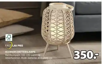 JYSK Klemens batterilampe tilbud