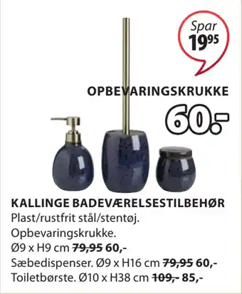 JYSK Kallinge badeværelsestilbehør tilbud