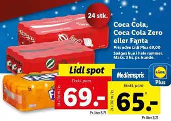 Lidl Coca Cola, Coca Cola Zero eller Fanta tilbud