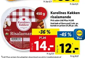 Lidl Karolines Køkken risalamande tilbud