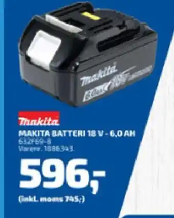 Davidsen MAKITA BATTERI 18 V - 6,0 AH tilbud