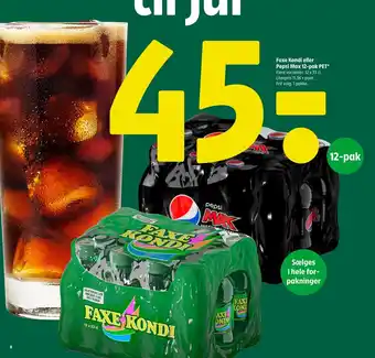 Coop 365 Faxe kondi pepsi max 12-pak pet tilbud