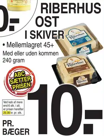 ABC Lavpris Riberhus Ost I Skiver 240 Gram tilbud