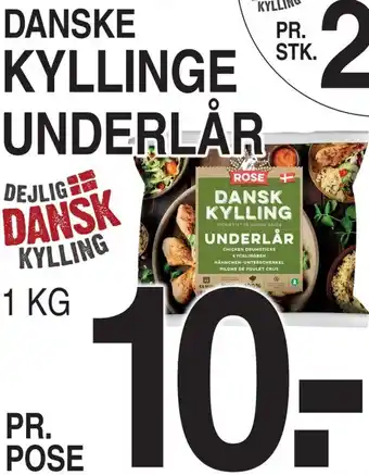 ABC Lavpris Danske Kyllinge Underlår 1 Kg tilbud