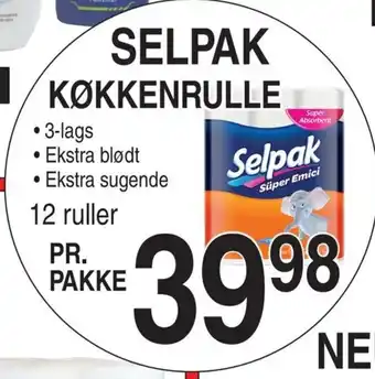 ABC Lavpris Selpak KØkkenrulle 3-Lags 12 Ruller tilbud