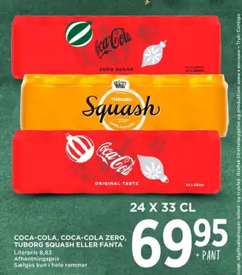 MENY COCA-COLA, COCA-COLA ZERO, TUBORG SQUASH ELLER FANTA tilbud