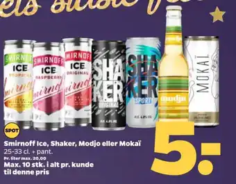 Smirnoff Ice, Shaker, Modjo eller Mokaï