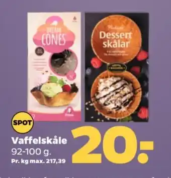 Netto Vaffelskåle 92-100 g. Pr. kg max. tilbud
