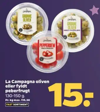 Netto La Campagna oliven eller fyldt peberfrugt tilbud