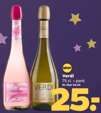 Netto Verdi 75 cl. + pant. Pr. liter 33,33 tilbud