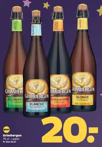 Netto Grimbergen 75 cl. + pant. Pr. liter 26,67 tilbud