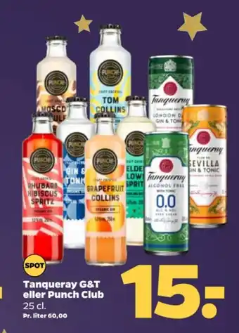 Netto Tanqueray G&T eller Punch Club 25 cl. tilbud