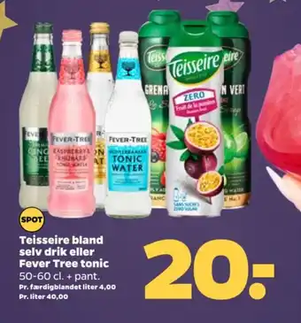 Teisseire bland selv drik eller Fever Tree tonic