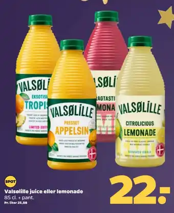 Netto Valsølille juice eller lemonade 85 cl. + pant. tilbud