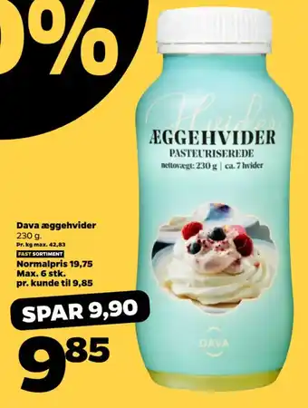 Netto Dava æggehvider 230 g. tilbud