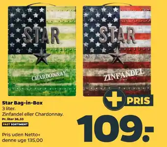 Netto Star Bag-in-Box 3 liter. tilbud