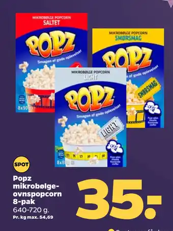 Netto Popz mikrobølgeovnspopcorn 8-pak tilbud