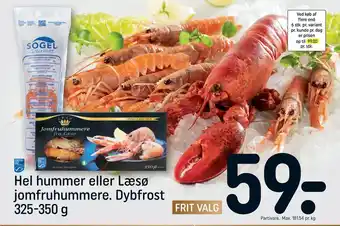 REMA 1000 Hel hummer eller læsø jomfruhummere. dybfrost tilbud