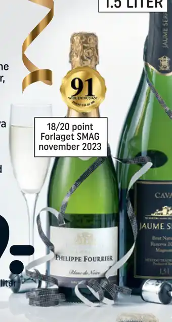 REMA 1000 Champagne philippe fourrier brut frankrig, 75 cl mellemfyldig, intens, tør og frisk champagne med smag af hindbær, ribs, citr tilbud