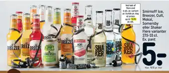 REMA 1000 Smirnoff ice, breezer, cult, mokai, somersby eller shaker 27,5-33 cl tilbud