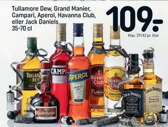 REMA 1000 Tullamore dew, grand manier, campari, aperol, havanna club, eller jack daniels tilbud