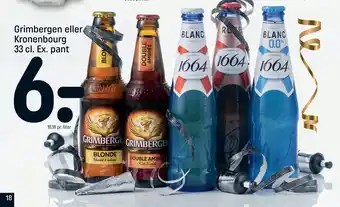 REMA 1000 Grimbergen eller kronenbourg 33 cl. ex. pant tilbud
