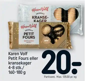 REMA 1000 Karen volf petit fours eller kransekager 4-8 stk./ 160-180 g tilbud