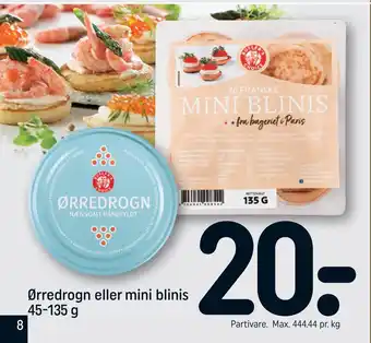 REMA 1000 Ørredrogn eller mini blinis tilbud