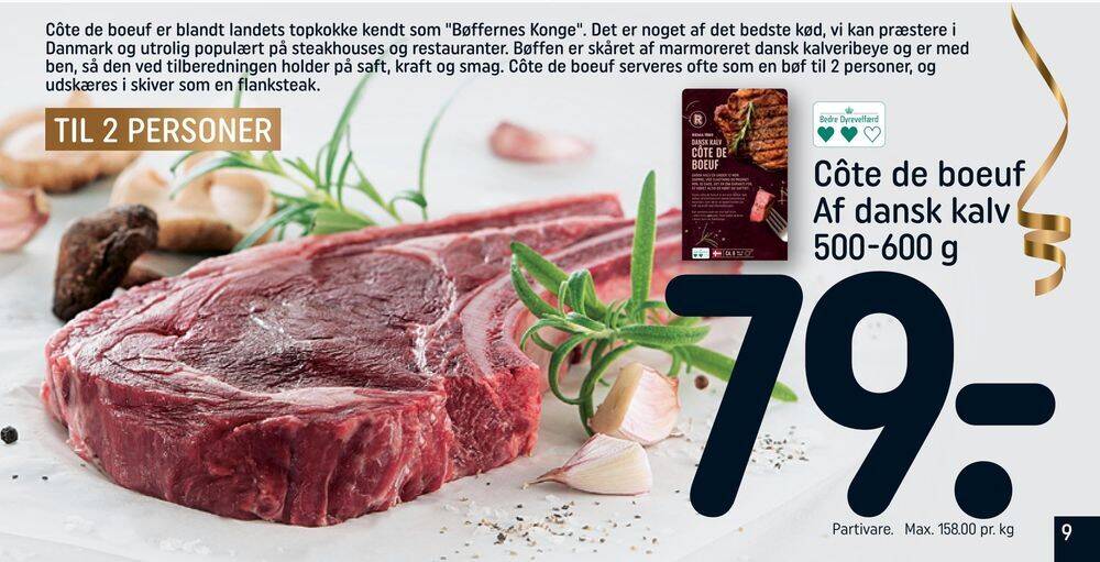 Côte de boeuf af dansk kalv tilbud hos Rema 1000