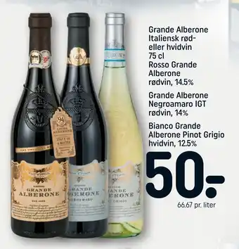 REMA 1000 Grande alberone italiensk rød eller hvidvin tilbud