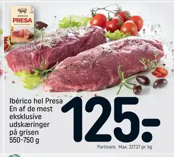 Ibérico hel presa en af de mest eksklusive udskæringer på grisen