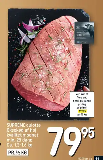 REMA 1000 Supreme culotte oksekød af høj kvalitet modnet min. 28 dage ca. 1,2-1,6 kg tilbud
