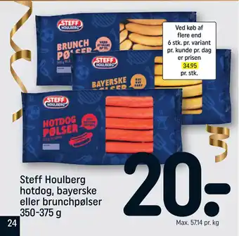 REMA 1000 Steff houlberg hotdog, bayerske eller brunchpølser tilbud