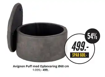 My Home Avignon puff med opbevaring ø60 cm tilbud