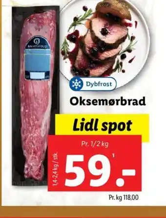Lidl Oksemørbrad tilbud