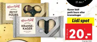 Lidl Karen Volf petit fours eller kransekager tilbud