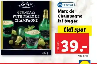 Lidl Dybfrost Marc de Champagne is i bæger tilbud