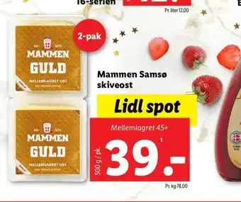 Lidl Mammen Samsø skiveost tilbud