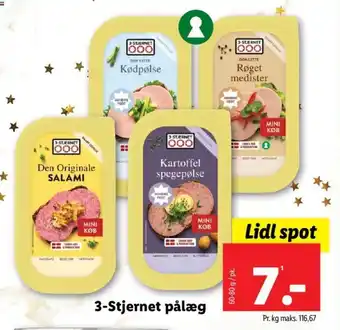 Lidl 3-Stjernet pålæg tilbud