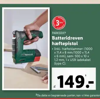 Batteridreven hæftepistol