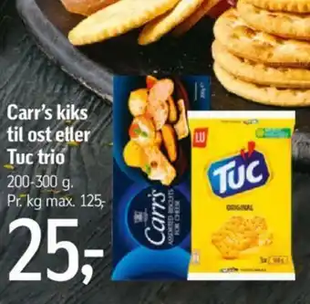 Carr's kiks til ost etter Tuc trio