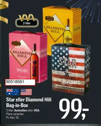 Føtex Star eller Diamond Hill Bag-in-Box tilbud