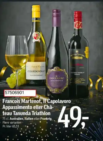 Føtex Francois Martenot, Il Capolavoro Appassimento eller Châ-teau Tanunda Triathlon tilbud