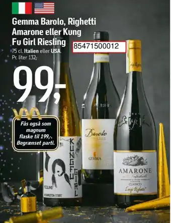 Føtex Gemma Barolo, Righetti Amarone eller Kung tilbud