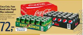 Føtex Coca-Cola, Faxe Kondi eller Pepsi Max sodavand tilbud