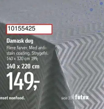 Føtex Damask dug tilbud