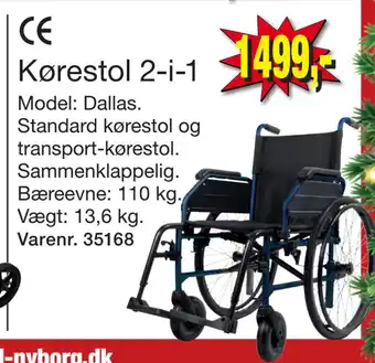 Harald Nyborg Kørestol 2-i-1 tilbud