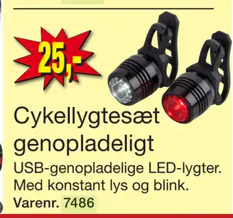 Harald Nyborg Cykellygtesæt genopladeligt tilbud
