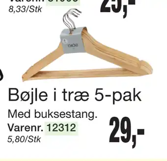 Harald Nyborg Bøjle i træ 5-pak tilbud